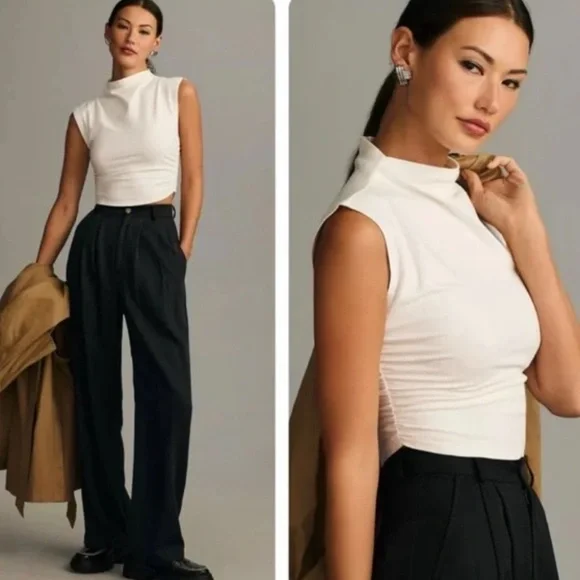 Reformation Lindy Cropped Knit Top – White – NWT – Small - Picture 2 of 6